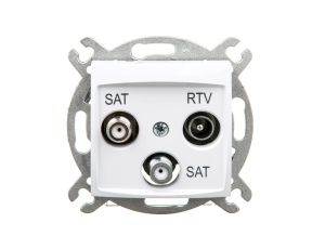 CARLA Gniazdo antenowe R-TV-2xSAT końcowe białe 1760-10