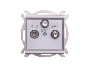 SONATA Gniazdo antenowe RTV-SAT-SAT srebro mat GPA-R2S/m/38