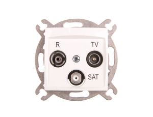 CARLA Gniazdo antenowe R-TV-SAT 10dB białe 1761-10