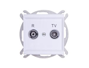 SONATA Gniazdo antenowe RTV końcowe 2,5-3dB białe GPA-RK/m/00