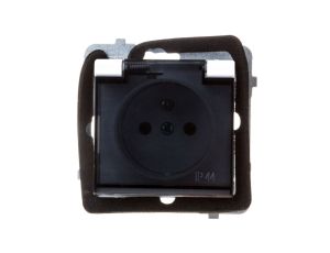 SONATA Gniazdo bryzgoszczelne z/u IP44 klapka przezroczysta białe GPH-1RZ/m/00/d