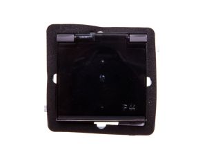 SONATA Gniazdo bryzgoszczelne z/u IP44 klapka przezroczysta czarny metalik GPH-1RZ/m/33/d