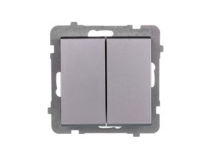 SONATA Przycisk podwójny zwierny srebro mat ŁP-17R/m/38