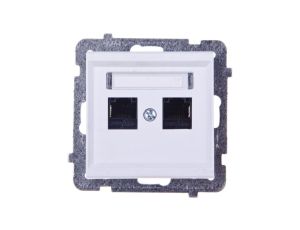 SONATA Gniazdo komputerowe podwójne 2xRJ45 kat.5e białe KRONE GPK-2R/K/m/00