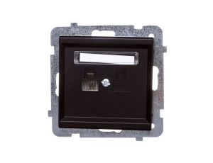 SONATA Gniazdo telefoniczne pojedyncze RJ11 czarny metalik GPT-1R/m/33