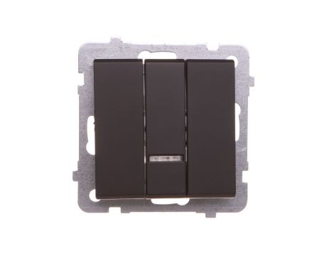 SONATA Łącznik potrójny z podświetleniem czarny metalik ŁP-13RS/m/33