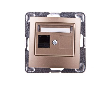 IMPRESJA Gniazdo komputerowe pojedyncze RJ45 kat.5e MMC złoty metalik GPK-1Y/K/m/28