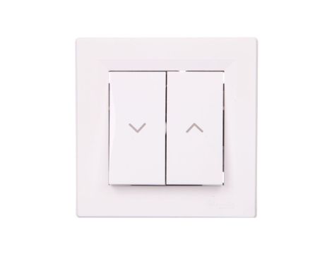 Przycisk Asfora żaluzjowy zaciski bezgwintowe biały z ramką EPH1300321