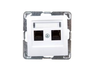 IMPRESJA Gniazdo komputerowe podwójne RJ45 kat.5e MMC białe GPK-2Y/K/m/00