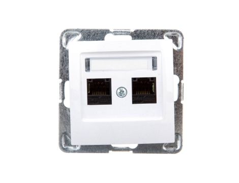 IMPRESJA Gniazdo komputerowe podwójne RJ45 kat.5e MMC białe GPK-2Y/K/m/00
