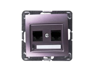 IMPRESJA Gniazdo komputerowe podwójne RJ45 kat.5e MMC tytan GPK-2Y/K/m/23
