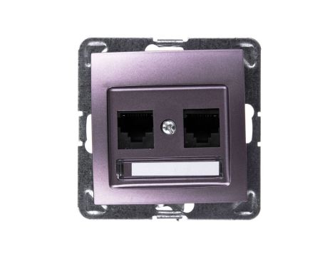 IMPRESJA Gniazdo komputerowe podwójne RJ45 kat.5e MMC tytan GPK-2Y/K/m/23