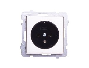 SONATA Gniazdo pojedyncze z/u stal inox GP-1RMZ/m/37