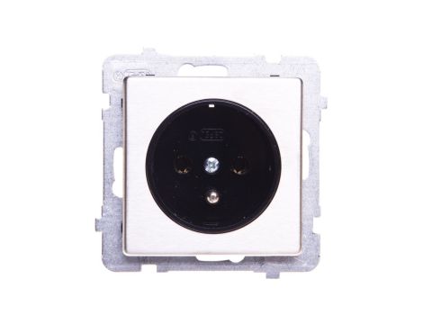SONATA Gniazdo pojedyncze z/u stal inox GP-1RMZ/m/37