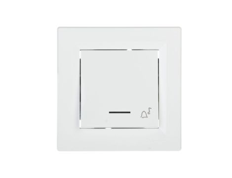 Przycisk Asfora dzwonek z podświetleniem biały z ramką EPH1700121