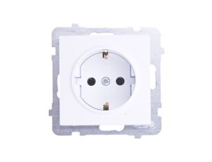 SONATA Gniazdo pojedyncze z/u Schuko białe GP-1RS/m/00