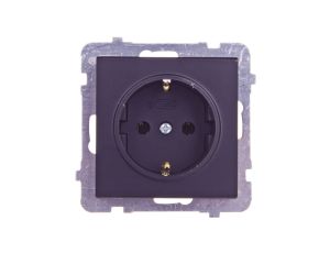 SONATA Gniazdo pojedyncze z/u Schuko czarny metalikGP-1RS/m/33