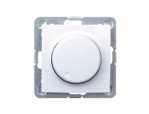 IMPRESJA Ściemniacz przyciskowo-obrotowy /żarowy i halogenowy/ biały ŁP-8Y/m/00