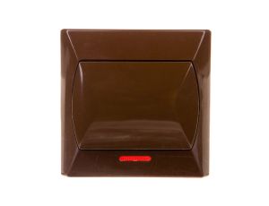 AKCENT Łącznik pojedynczy z podświetleniem brązowy ŁP-1AS/24