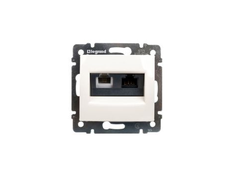VALENA Gniazdo teleinformatyczne RJ11 RJ45 kat.6 UTP kremowe 774180