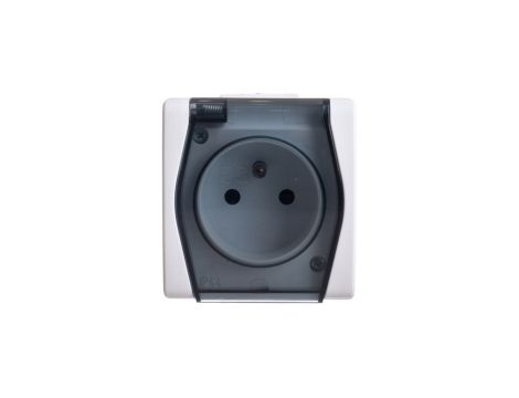Hermes2 Gniazdo hermetyczne pojedyncze z/u z klapką dymną 16A IP44 białe 1021-01