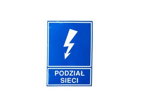 Tabliczka /znak ostrzegawczy/ TZI 148x210 /PODZIAŁ SIECI/ E04TZ-01041141600 /10szt./