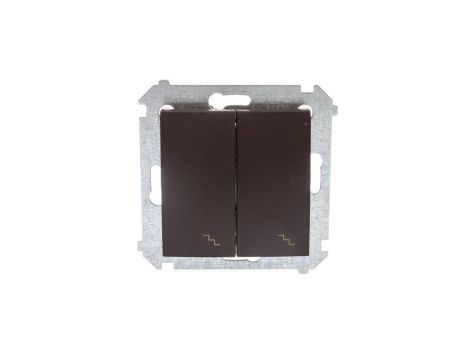 Simon 54 Łącznik schodowy podwójny z podświetleniem brąz mat DW6/2L.01/46