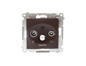 Simon 54 Gniazdo antenowe R/TV/DATA brąz mat DAD.01/46