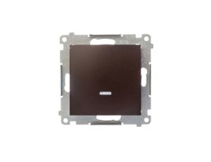 Simon 54 Łącznik pojedynczy z sygnalizacją załączenia, szybkozłącza, brąz mat DW1ZL.01/46