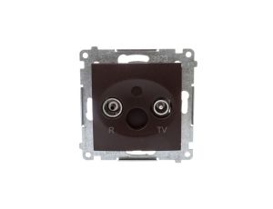 Simon 54 Gniazdo antenowe R/TV przelotowe brąz mat DAP10.01/46