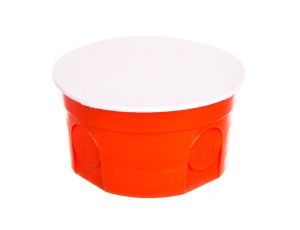 Puszka podtynkowa 80mm czerwona z pokrywą PO-80 0283-00 /50szt/