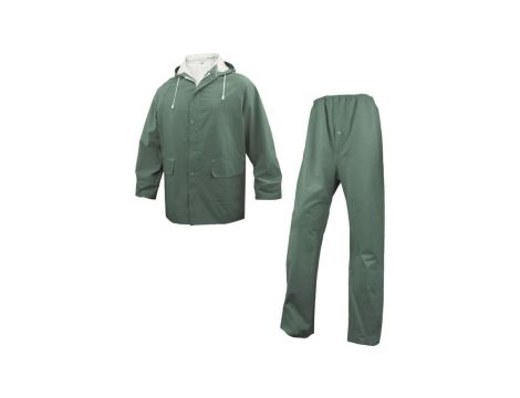 Komplet przeciwdeszczowy XL bluza + spodnie poliestru powlekanego PVC zielony EN304VEXG2