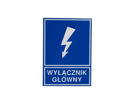 Tabliczka /znak informacyjny/ TZI 74X105S /WYŁĄCZNIK GŁÓWNY/ E04TZ-01041120200 /10szt./