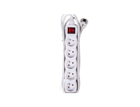 Przedłużacz z wyłącznikiem 5-gniazd z/u 3m /H05VV-F 3G1/ biały P1513