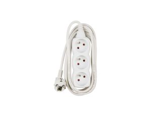 Przedłużacz 3-gniazda z/u 3m /H05VV-F 3G1/ biały P0313