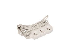 Przedłużacz 3-gniazda z/u 5m /H05VV-F 3G1/ biały P0315