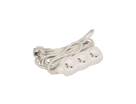 Przedłużacz 3-gniazda z/u 5m /H05VV-F 3G1/ biały P0315