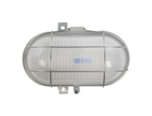 Oprawa kanałowa OVAL 1x100W E27 IIkl. 230V IP44 z siatką metal. wzmocnioną kl. mleczny 100079