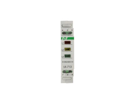 Lampka modułowa 3-fazowa żółta/czerwona/zielona 3x230V+N LK-713K