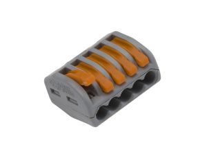Szybkozłączka z dźwignią 5x 0,08-4mm2 jasnoszara 222-415 /opak.40szt./