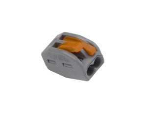 Szybkozłączka z dźwignią 2x 0,08-4mm2 jasnoszara 222-412 /opak.50szt./