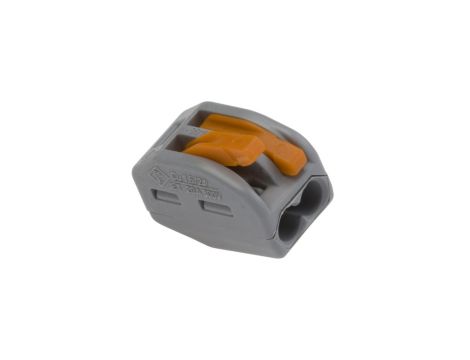 Szybkozłączka z dźwignią 2x 0,08-4mm2 jasnoszara 222-412 /opak.50szt./