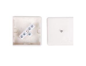 Puszka hermetyczna n/t 86x86x39mm z zaciskiem 5x2,5mm IP55 biała 0226-01