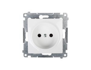 Simon 54 Gniazdo pojedyncze b/u 16A IP20 z przesłoną torów białe DG1Z.01/11
