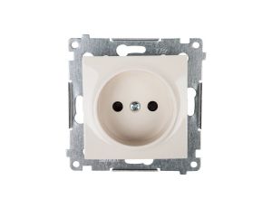 Simon 54 Gniazdo pojedyncze b/u 16A IP20 z przesłoną torów kremowe DG1Z.01/41