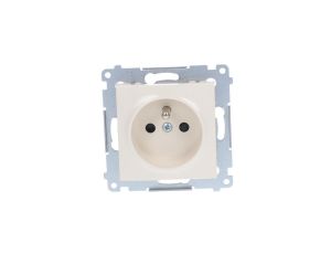 Simon 54 Gniazdo pojedyncze z/u przesłony torów prądowych 16A IP20, szybkozłącza, kremowe DGZ1CZ.01/41