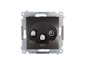 Simon 54 Gniazdo antenowe SAT/SAT/RTV końcowe antracyt DASK2.01/48