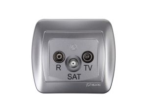 Simon Akord Gniazdo antenowe RTV/SAT aluminium metalizowane AASP/26