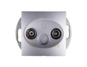 Simon 54 Gniazdo antenowe RD/TV przelotowe srebrny mat DAP10.01/43