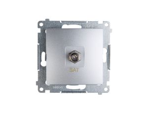 Simon 54 Gniazdo antenowe pojedyncze SAT srebrny mat DASF1.01/43
